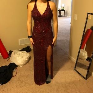 Maroon prom dress
